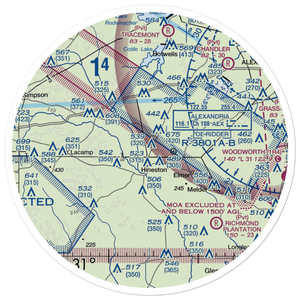 Roland Airport (70LA) VFR Sectional Sticker (30 mile)
