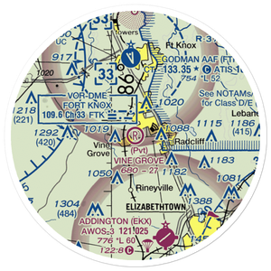 Vine Grove Airport (70KY) VFR Sectional Sticker (20 mile)