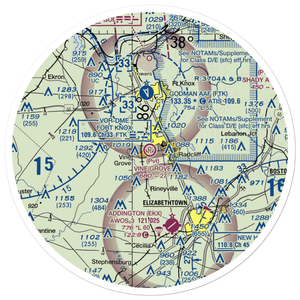 Vine Grove Airport (70KY) VFR Sectional Sticker (30 mile)