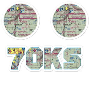Bannon Field (70KS) VFR Sectional Sticker Pack