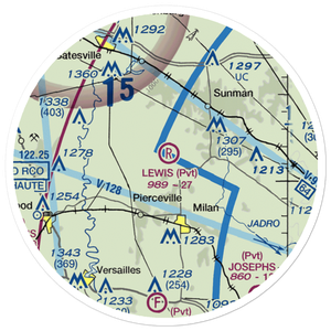 Lewis Airfield (70IN) VFR Sectional Sticker (20 mile)