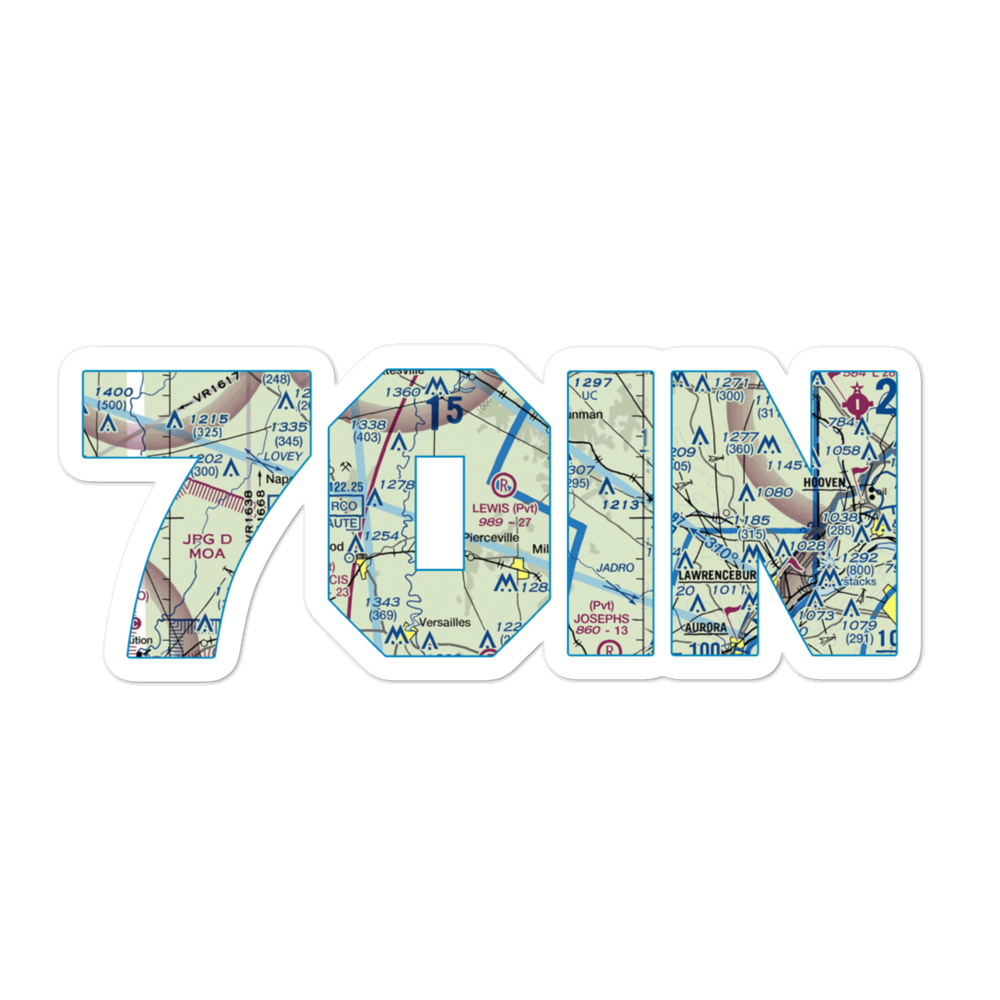 Lewis Airfield (70IN) VFR Sectional Sticker 