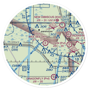 Wee Bee Sky Ranch Airport (70FA) VFR Sectional Sticker (20 mile)