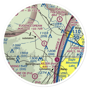 Eugene's Dream Airport (6XS7) VFR Sectional Sticker (20 mile)