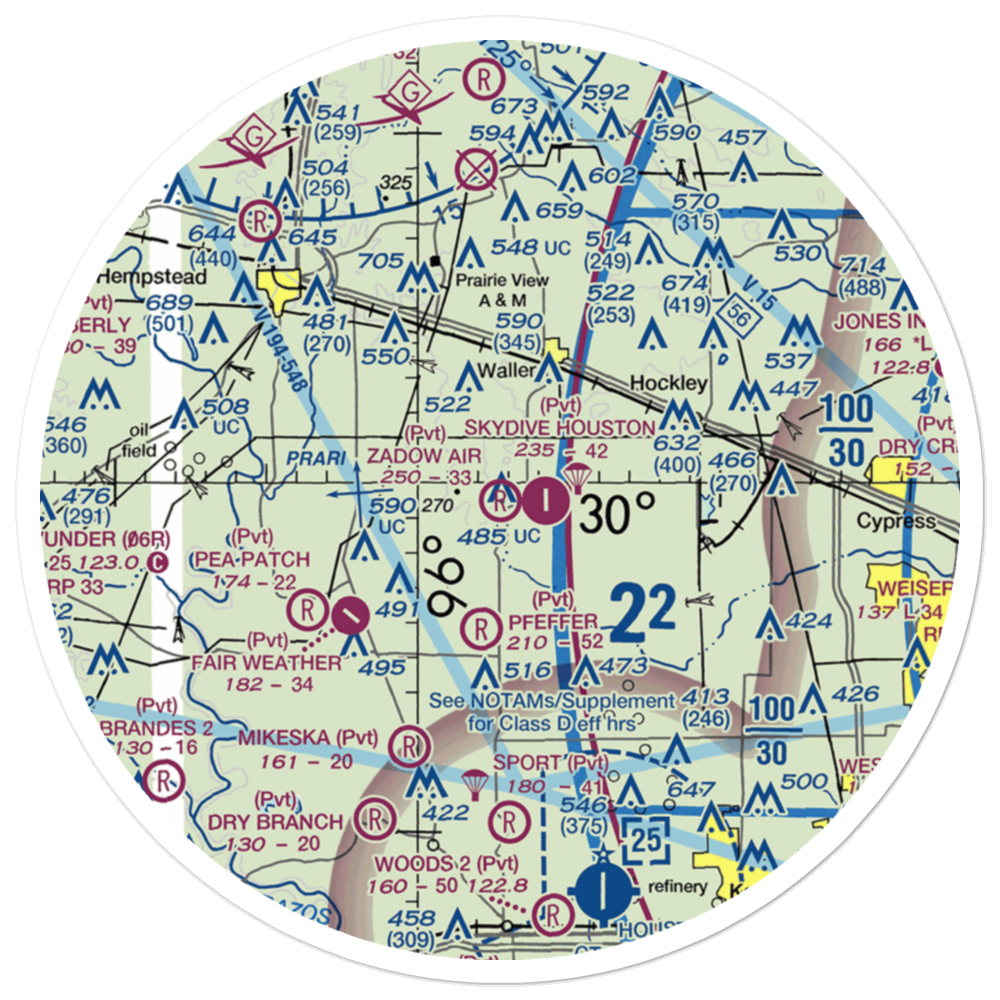 Zadow Airstrip (6XA4) VFR Sectional Sticker (30 mile) 