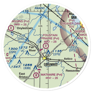 Fountain Prairie Airport (6WN6) VFR Sectional Sticker (20 mile)