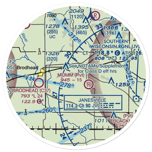 Walnut Wash Airport (6WI7) VFR Sectional Sticker (20 mile)
