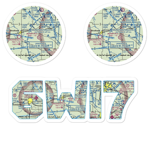 Walnut Wash Airport (6WI7) VFR Sectional Sticker Pack