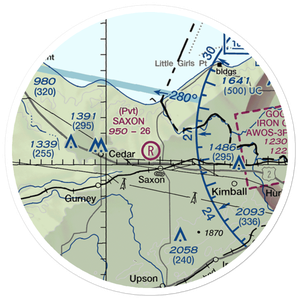Saxon Airport (6WI4) VFR Sectional Sticker (20 mile)
