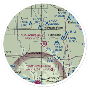 Cub Acres Airport (6WI0) VFR Sectional Sticker (20 mile)