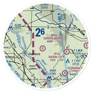 Green Acres Airport (6WA3) VFR Sectional Sticker (20 mile)