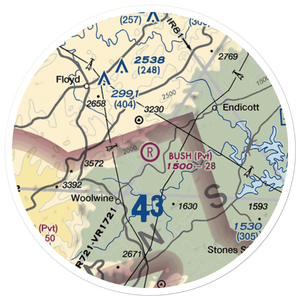 Bush Airport (6VA9) VFR Sectional Sticker (20 mile)