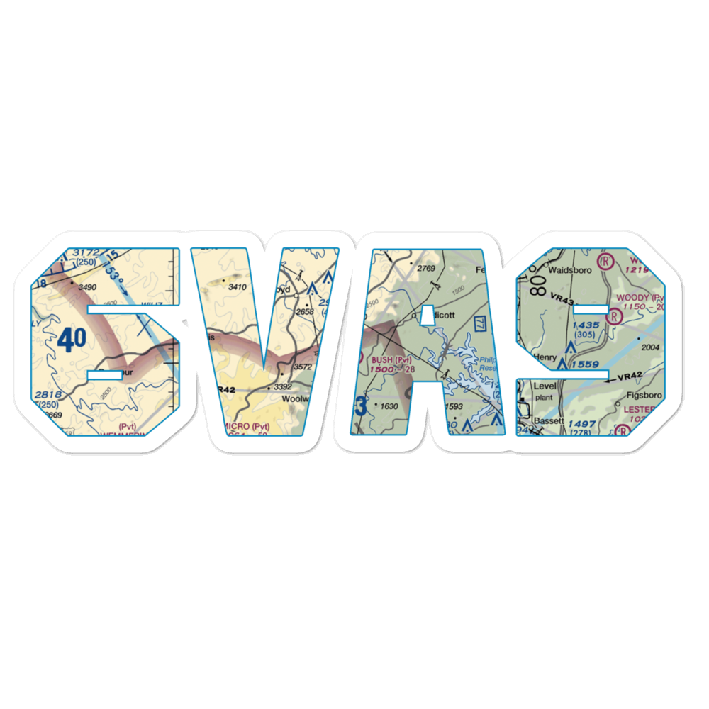 Bush Airport (6VA9) VFR Sectional Sticker 