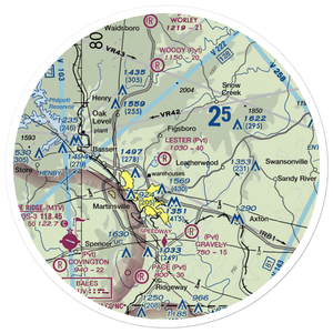 Loury Lester Airpark (6VA2) VFR Sectional Sticker (30 mile)