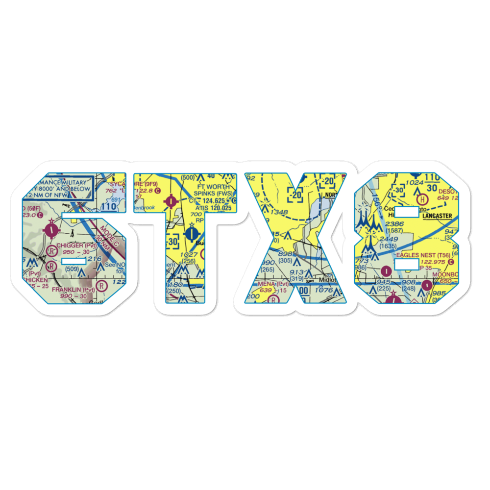Hess Airport (6TX8) VFR Sectional Sticker 