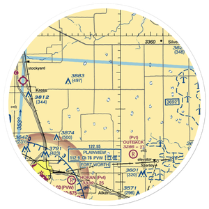 Whitfield Airport (6TX4) VFR Sectional Sticker (30 mile)