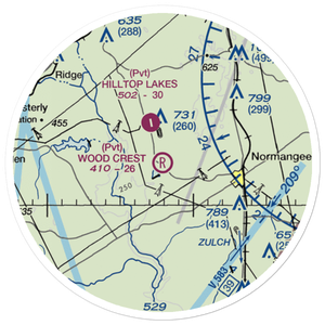 Wood Crest Ranch Airport (6TS6) VFR Sectional Sticker (20 mile)