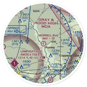 Worrell Airport (6TS1) VFR Sectional Sticker (20 mile)