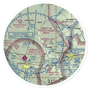 Worrell Airport (6TS1) VFR Sectional Sticker (30 mile)