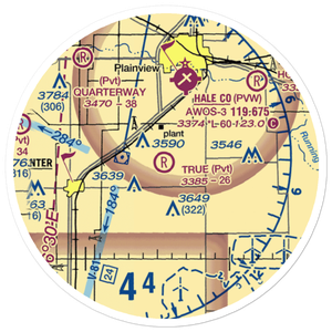 True Airport (6TS0) VFR Sectional Sticker (20 mile)
