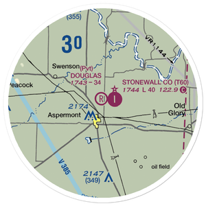 Douglas Flying Service Private Airport (6TE8) VFR Sectional Sticker (20 mile)