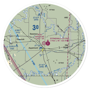 Douglas Flying Service Private Airport (6TE8) VFR Sectional Sticker (30 mile)