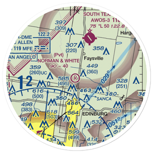 Norman & White Airport (6TE1) VFR Sectional Sticker (20 mile)