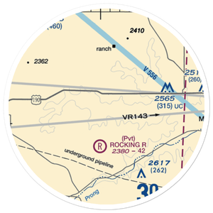 Rocking R Ranch Airport (6TA0) VFR Sectional Sticker (20 mile)