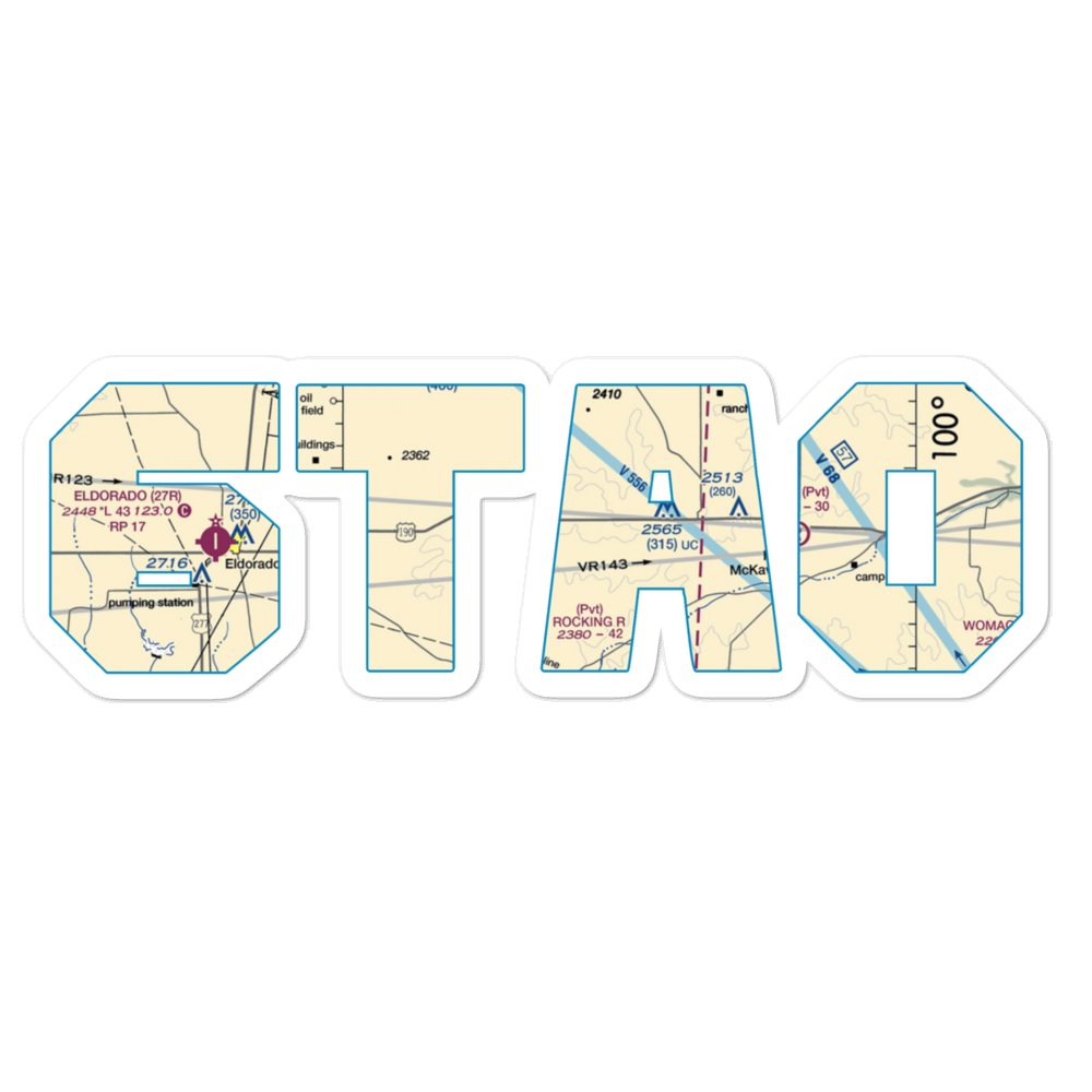 Rocking R Ranch Airport (6TA0) VFR Sectional Sticker 