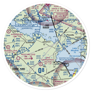 Lesesne Airport (6SC1) VFR Sectional Sticker (30 mile)