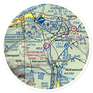 Hackenburg-Penny Hill Airport (6PA3) VFR Sectional Sticker (20 mile)