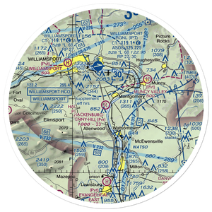 Hackenburg-Penny Hill Airport (6PA3) VFR Sectional Sticker (30 mile)