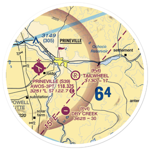 Tailwheel Airport (6OR4) VFR Sectional Sticker (20 mile)