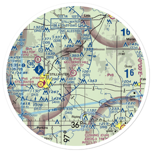 Mulberry Hill Airport (6OK9) VFR Sectional Sticker (30 mile)
