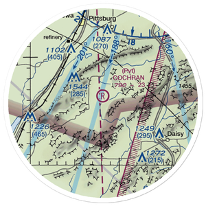 Cochran Ranch Airport (6OK7) VFR Sectional Sticker (20 mile)
