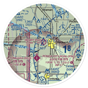 Earl Henry Airport (6OK6) VFR Sectional Sticker (20 mile)