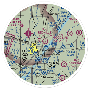 Redhills Airport (6OK2) VFR Sectional Sticker (20 mile)