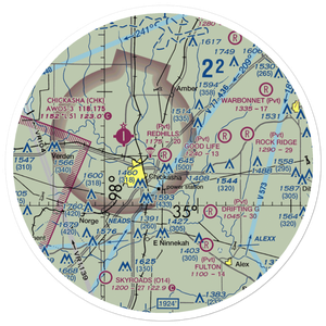 Redhills Airport (6OK2) VFR Sectional Sticker (30 mile)