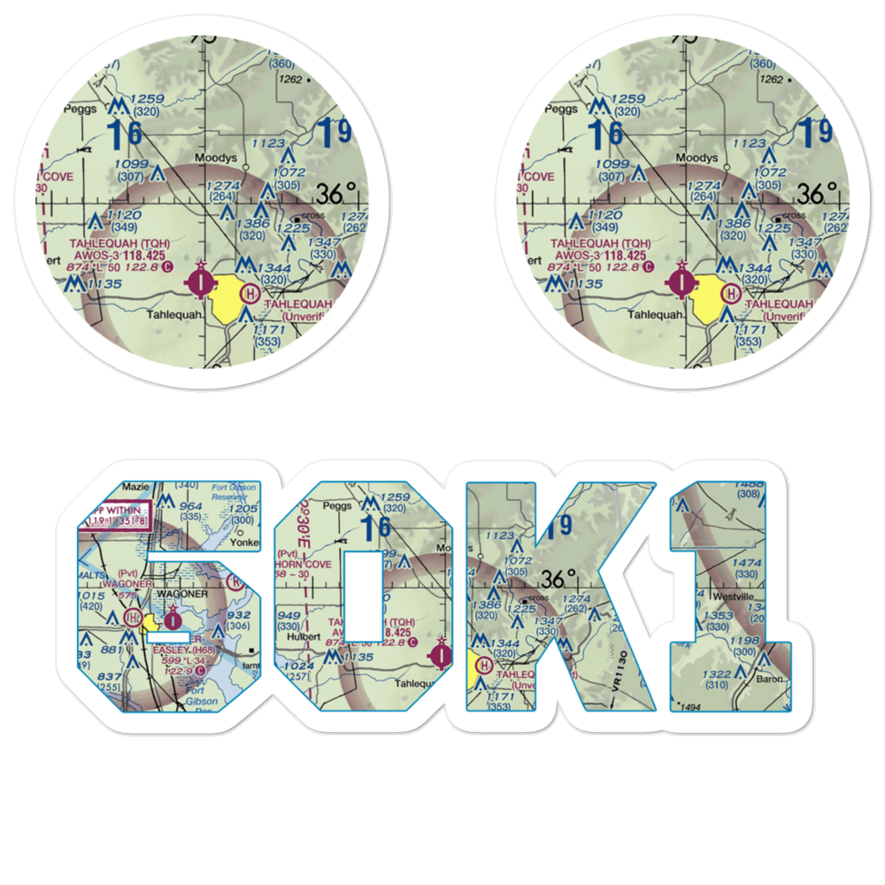 John Reid Airport (6OK1) VFR Sectional Sticker Pack 