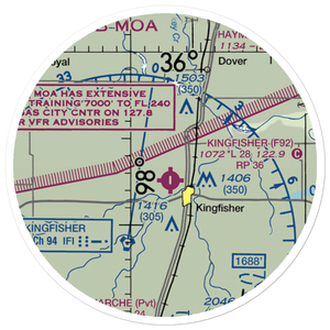 White Airport (6OK0) VFR Sectional Sticker (20 mile)