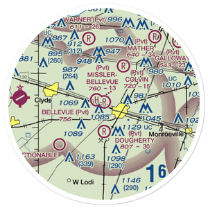 Missler-Bellevue Airport (6OH1) VFR Sectional Sticker (20 mile)
