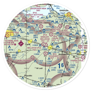 Missler-Bellevue Airport (6OH1) VFR Sectional Sticker (30 mile)