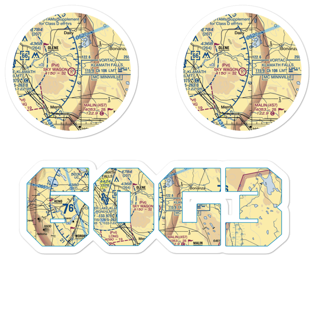 Sky Wagon Ranch Airport (6OG3) VFR Sectional Sticker Pack 