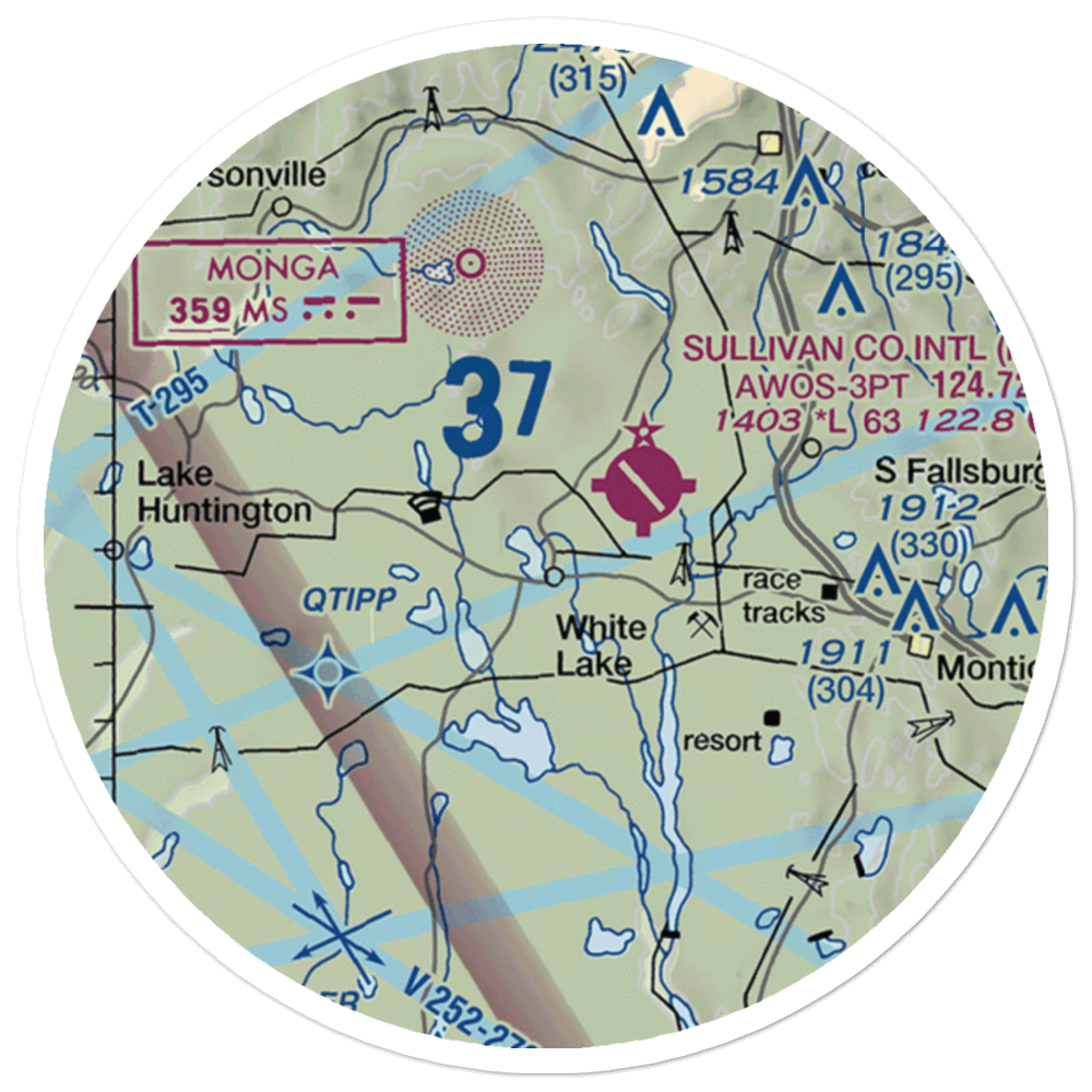 Firemans White Lake Seaplane Base (6NY6) VFR Sectional Sticker (20 mile) 