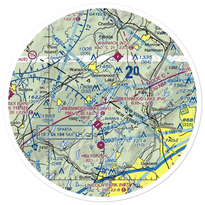 Greenwood Lake Seaplane Base (6NJ7) VFR Sectional Sticker (30 mile)