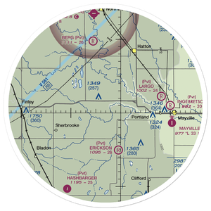 Fugleberg Farm Airport (6ND6) VFR Sectional Sticker (30 mile)