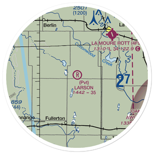 Larson Airport (6ND2) VFR Sectional Sticker (20 mile)