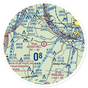 Moss Hill Airport (6NC9) VFR Sectional Sticker (20 mile)