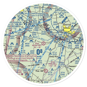 Moss Hill Airport (6NC9) VFR Sectional Sticker (30 mile)