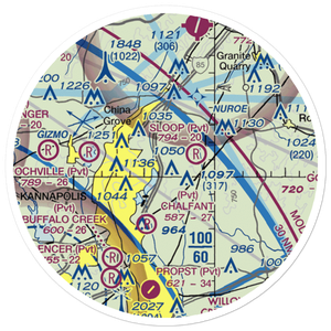 Wilhelm Airport (6NC2) VFR Sectional Sticker (20 mile)